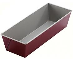 Dr. Oetker Kastenform 30 cm, Backform aus Stahl, Königskuchenform mit zweifarbiger Antihaftbeschichtung (Farbe: grau/rot), Menge: 1 Stück