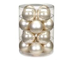 Inge-glas 16028D004MO Glaskugel, 75 mm, 16 Stück/Dose, Champagner Mix (champganer opal, champganer matt)