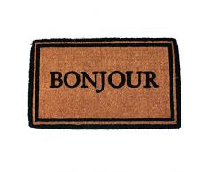 Entryways 874F Handgewebte Kokosfußmatte Bonjour besonders dick 45 x 75 cm