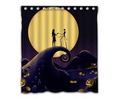 Patwee Happy Halloween Romantisches Design Wasserdicht Duschvorhang, Stoff für Badezimmer Dekoration 66x72inch Color-01