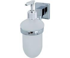 Fackelmann Seifenspender MARE, BehÃ¤lter fÃ¼r FlÃ¼ssigseife, Seifenbevorrater mit verchromter Wandhalterung (Farbe: Silber/Milchig), Menge: 1 StÃ¼ck