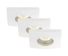 LED Einbauleuchten, Einbaustrahler, Einbauspots, 3-er Set, LED GU10, 4 Watt, 330 Lumen, schwenkbar, IP44, Badezimmer / Bad geeignet, weiÃ