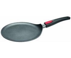 Woll 1226IL Antihaft-/ Crepe Pfanne Induktion, 26 cm flach mit abnehmbarem Stiel inklusiv Holzwender und Schieber