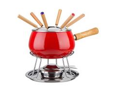 Fondue Set.12 Edelstahl SM.Rote