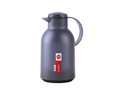 Emsa N4012000 Samba Isolierkanne (1,5 Liter, Quick Press Verschluss, 12h heiß und 24h kalt) Transluzent/Blau-Grau