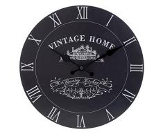 Premier Housewares Wanduhr MDF Vintage Home, 29 cm, schwarz