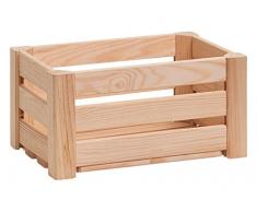 Zeller 13360 Leisten Aufbewahrungskiste, Holz, natur, ca. 30 x 20 x 15 cm