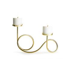 Sagaform Gold Candle Holder Loop Kerzenständer, Edelstahl, One Size