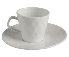 Tognana 85 ml, 6 Stück mit Kaffeebecher und Untersetzer Set, weiß