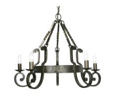 Oaks Lighting 5-flammige Deckenleuchte Carlisle, gebÃ¼rstetes Gold/schwarz