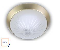 Niermann Standby Deckenleuchte Dekorring Messing matt, Glas/Metall, satiniert, 35 x 35 x 12 cm