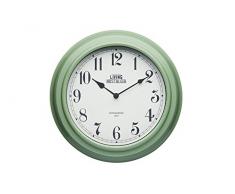 Kitchen Craft Living Nostalgia Analog Wanduhr, Plastik, Grün, 7.5 x 25.5 x 25.5 cm