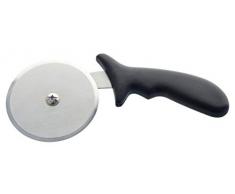 FMprofessional Pizzaschneider, Pizzaroller aus Edelstahl, robuster Küchenhelfer mit scharfem Schneiderad, Pizzamesser für Dicke und dünne Pizzen (Farbe: Silber/Schwarz), Menge: 1 Stück