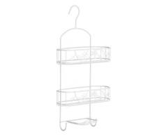 Premier Housewares Paradise Duschkorb 2 stöckig, Weiß, Pulverfarbe, 11x26x52