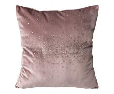 Eurofirany Kissenhülle Kissenbezug Couchkissen Sofakissen Bettkissen Zimmerdekoration Elegant Edel Exklusiv Velvet Samt Steinchen Glitzer, Rosa, 45x45cm, 2