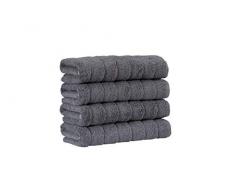 Bagno Milano Türkisches Spa Handtuch-Set, 100% GMO-Baumwolle, samtweich, sehr saugfähig, Baumwolle, Antrasit Grau, 4 pcs Hand Towel Set