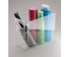 InterDesign Linus Badezimmer Organizer, große Schubladenbox aus Kunststoff mit Griffen, durchsichtig