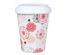 Feinkost Käfer GmbH 104909 Geschirr, Porzellan, Weiß/Rot, 9.5 x 9.5 x 13 cm