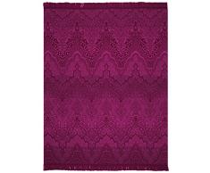 Biederlack Wohn- und Kuscheldecke, 60 % Baumwolle, Mit Fransen, 150 x 200 cm, Beerenrot, Exquisite Cotton Plus Persia, 646194