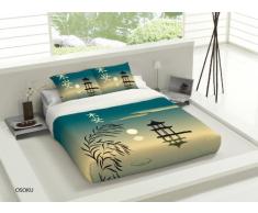 TSUKI Osoku Bettwäsche, Baumwolle, Grün (groß), Einzelbett, Bett 90