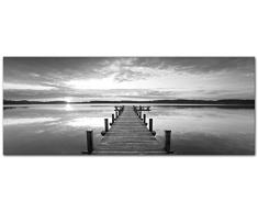 STYLER Bild auf Glas gedruckt, Glasbild, Metall, Papier, Grau, 0,4 x 125 x 50 cm