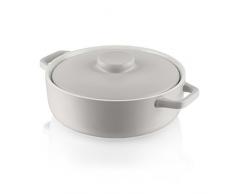 Fearne von Swan Große Flache Auflaufform aus Steingut, Keramik, trüffel, 7,8 x 23,5 x 30 cm