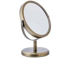 AmazonBasics - Zweiseitiger, moderner Kosmetikspiegel, Zinn