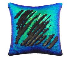 Play Tailor Meerjungfrau Pailletten Kissenbezüge, Funkeln Kissenbezug Magie Reversibel Paillette Dekokissen Fall 40 x 40cm