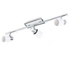 EGLO Spot Deckenbeleuchtung, Stahl, GU10, Chrom-weiß, 58 x 7 x 16 cm