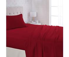 AmazonBasics Bettwäsche-Set aus Mikrofaser, leicht, superweich, pflegeleicht, mit 40,6 cm tiefen Taschen Bettlaken-Set Twin burgunderfarben