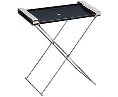 WMF Tablett mit Tragegriffen und Gestell Club Holz lackiert, Cromargan Edelstahl, 54 x 32 x 54 cm, schwarz
