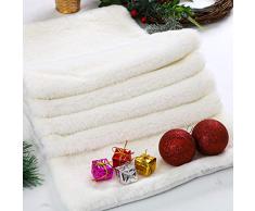 Aneco Weihnachts-Tischläufer Winter Schnee Weiß Tischläufer Kunstfell Tischläufer für Weihnachten Urlaub Tischdeko 72 x 15 Inches