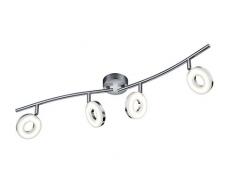 Reality Leuchten Deckenspot/Deckenleuchte, 4x 4 W SMD-LED inklusive, 1x Gelenk, Länge 76 cm, Höhe 18 cm, chrom R82414106