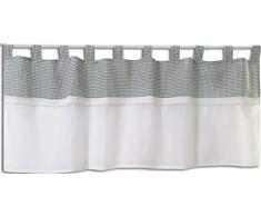 Startex Schlaufenpanneaux, Schlaufengardine Landhausstil 2415 Weiß Natur Grün Spitze 48 x 140 cm,