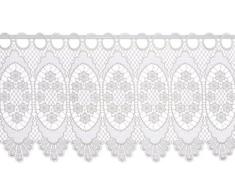 Plauener Spitze by Modespitze, Store Bistro Gardine Scheibengardine mit Stangendurchzug, hochwertige Stickerei, Höhe 30 cm, Breite 176 cm, Creme