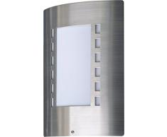 Ranex 5000.087 Messina Wandleuchte – Tag/Nacht-Sensor(Dämmerungsschalter) – IP44 – Edelstahlschild