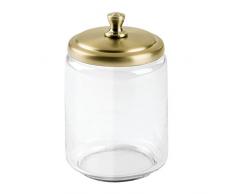 iDesign 67878EU York Apothekerglas für den Waschtisch, groÃ, 8,9 x 0,254 x 15,2 cm, durchsichtig/messing, glas