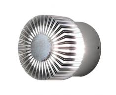 Konstsmide Monza 7900-310 Wandleuchte HighPowerLED / B: 9cm T: 8cm H: 9cm / 1x3W / IP44 / Aluminium / silbergrau