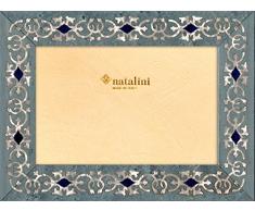 Natalini Marrakech Azzurro 13X18 Bilderrahmen mit Unterstützung für Tisch, Tulipwood, Hell-blau, 13 X 18 X 1,5
