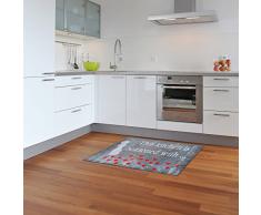 LifeStyle-Mat Designer Fussmatte Küche – Fussmatten rutschfest und waschbar – Schmutzfangmatte - Fussabstreifer – GRAU 67x110cm