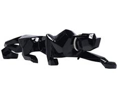 Kare Deko Figur Black Cat, große, schwarze Tierskulpturen, moderne Pantherfigur, Statuen Dekoration, Katzen Objekt, schwarz, 20x90x21 cm