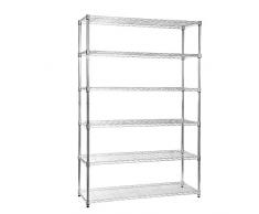 Shopfitting Warehouse Großes Regal aus Chromdraht mit 6 Böden/Böden, robuster Stahl/hochwertig, ideal für Küche, Büro, Gewerbe, Zuhause