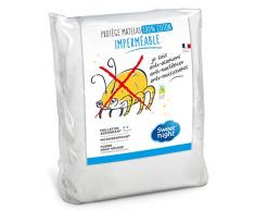 Sweet Night 028972 Noemie Matratzenschoner Polyurethan Baumwolle, weiß, 200 x 80 cm