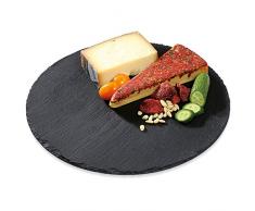 Cilio C296556 FORMAGGIO Käseteller, Steingut, Schwarz