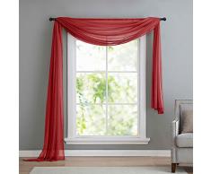 Querbehang Freihanddeko aus transparentem Voile, die ideale Ergänzung zu unseren Gardinen, 140x600, Bordeaux, 560