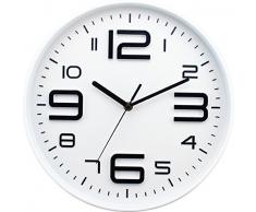BUVU ZH09529B Wanduhr, Plastik, White, 35 x 35 x 4 cm