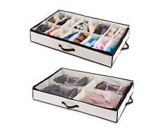 Woffit Unterbett Schuhkommode für 16 Paar Schuhe + 4 Paar Stiefel - Unterbett Aufbewahrungsmöglichkeit für jede Schuhgröße