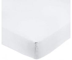 AmazonBasics Spannbetttuch, Mikrofaser, strahlend weiß, 180 x 200 x 30 cm
