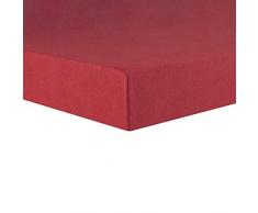 CelinaTex Lucina Topper Spannbettlaken 200x200 - 200x220 rubin rot Baumwolle Spannbetttuch