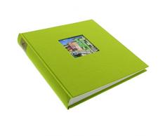 Goldbuch Fotoalbum mit Fensterausschnitt, Bella Vista, 25 x 25 cm, 60 weiße Seiten mit Pergamin-Trennblättern, Leinen, Grün, 24896